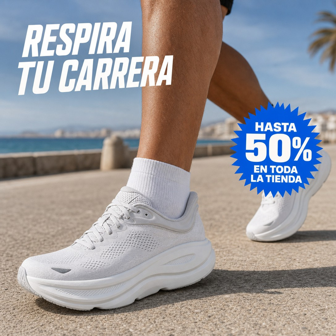 Zapatillas blancas de running de asfalto sin logotipos
